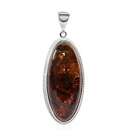 Amber Pendant in Sterling Silver