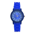 Strada Blue Austrian Crystal Japanese Movement Watch in Blue Sillicon Strap (33.8x33.8mm) - Sticky add to cart bar
