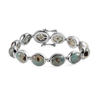 Natural Zimbaprase Bracelet in Platinum Over Sterling Silver (6.50 In) 13.50 Grams 40.00 ctw