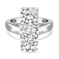 White Diamond 0.51 ctw Cluster Ring in Platinum Over Sterling Silver (Size 11.5)