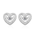 Simulated Diamond Dancing Stone Heart Earrings in Rhodium Over Sterling Silver 1.50 ctw - Sticky add to cart bar