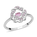 Sparkling Dancing Simulated Pink Diamond Ring in Rhodium Over Sterling Silver 0.65 ctw - Sticky add to cart bar