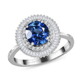 RHAPSODY 950 Platinum AAAA Royal Ceylon Sapphire and E-F VS2 Diamond Cocktail Ring 5.50 Grams 2.50 ctw - Sticky add to cart bar