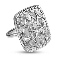 White Diamond 1.00 ctw Ring in Platinum Over Sterling Silver (Size 5.5)