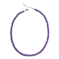 Amethyst Beaded Necklace 18-20 Inches in Stainless Steel 130.00 ctw - Sticky add to cart bar