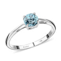 Doorbuster Certified & Appraised ILIANA 18K White Gold AAA Santa Maria Aquamarine Solitaire Ring 2.30 Grams 1.00 ctw - Sticky add to cart bar