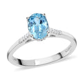 Doorbuster Certified & Appraised ILIANA Doorbuster 18K White Gold AAA Santa Maria Aquamarine and G-H SI Diamond Ring 3 Grams 1.35 ctw - Sticky add to cart bar