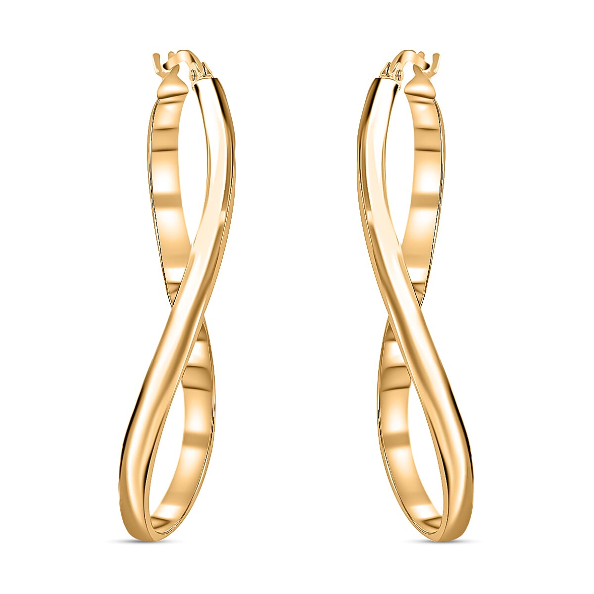 Italian 10K Yellow Gold Twist Hoop Earrings 1.85 Grams