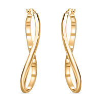 Italian 10K Yellow Gold Twist Hoop Earrings 1.85 Grams