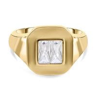 Simulated Diamond 0.66 ctw Ring in 14K YG Plated Sterling Silver (Size 9)