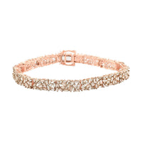 Natural Champagne Diamond Bracelet in Vermeil Rose Gold Over Sterling Silver (7.25 In) 13 Grams 5.00 ctw
