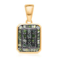 Green Diamond 0.50 ctw Pendant without Chain in Vermeil Yellow Gold Over Sterling Silver
