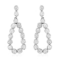Polki Diamond Drop Earrings in Platinum Over Sterling Silver 2.00 ctw - Sticky add to cart bar