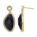 Black Agate (D) and Simulated Diamond 7.00 ctw Earrings in Platinum Bond - Sticky add to cart bar