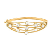 Polki Diamond Bangle Bracelet in Vermeil Yellow Gold Over Sterling Silver (7.25 in) 2.00 ctw