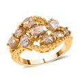 Rose Cut Natural Champagne Diamond Ring in Vermeil Yellow Gold Over Sterling Silver 1.50 ctw - Sticky add to cart bar