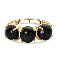 Black Star Diopside 8.48 ctw Ring in 14K YG Over Sterling Silver (Size 9)
