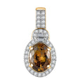 LuxoroPremium Golden Tanzanite and G-H I3 Diamond 2.25 ctw Halo Pendant in 14K Yellow Gold - Sticky add to cart bar