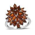 Natural Tanzanian Golden Tourmaline Floral Spray Ring in Platinum Over Sterling Silver 3.50 ctw - Sticky add to cart bar