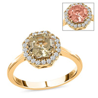 Certified and Appraised Iliana 18K Yellow Gold AAA Turkizite and G-H SI Diamond Halo Ring 1.90 ctw