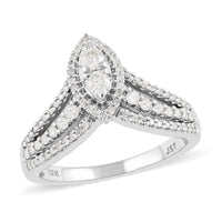 Ny Closeout 10K White Gold G-H I1 Diamond Ring 4 Grams 0.50 ctw