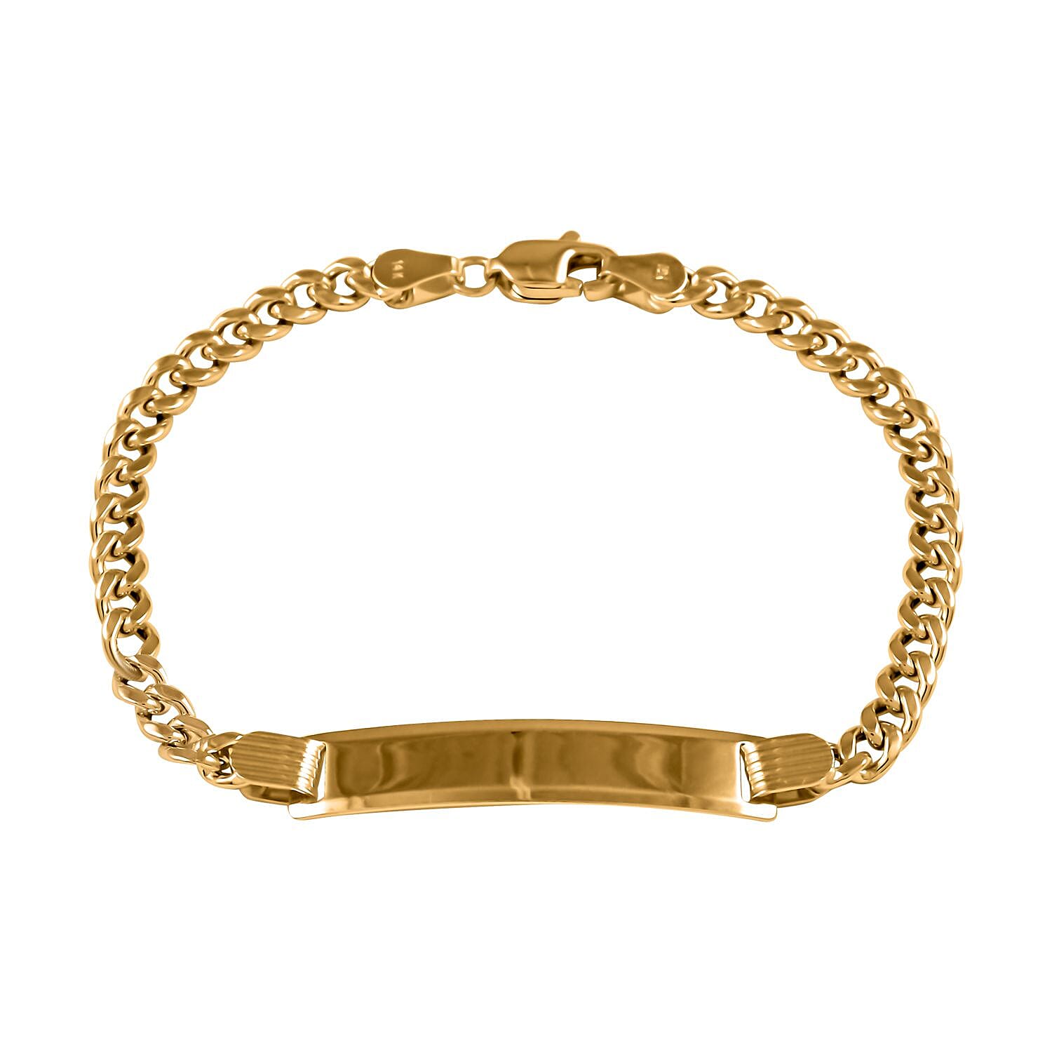 14K Yellow Gold Figaro Chain Dogtag Bracelet (6.00 In) (3.70 g)