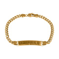 14K Yellow Gold Figaro Chain Dogtag Bracelet (6.00 In) (3.70 g) - Sticky add to cart bar