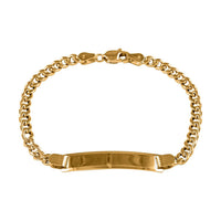 14K Yellow Gold Figaro Chain Dogtag Bracelet (6.00 In) (3.70 g)
