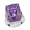 Amethyst, Natural Champagne and White Diamond Ring in Platinum Over Sterling Silver 21.90 ctw - Sticky add to cart bar