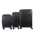 Mirage- Eileen 3 Piece Black Crocodile Embossed Luggage Set with Dual Spinning Wheels and Combo Lock (28", 24", 20") - Sticky add to cart bar