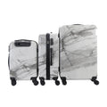 Mirage-Tanya 3 Piece White Marble    Luggage Set with 360 Dual Spinning Wheels and Combo Lock (28" 24", 20") - Sticky add to cart bar