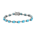Sleeping Beauty Turquoise ,  Neon Apatite  Bracelet (Size - 7.25) in Platinum Over Sterling Silver (7.25 In) 10.35 ctw - Sticky add to cart bar