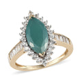 LUXORO 10K Yellow Gold Premium Grandidierite and Natural White Zircon Halo Ring 2.75 ctw - Sticky add to cart bar