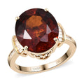 LUXORO 10K Yellow Gold Premium Sri Lankan Honey Garnet and Diamond Ring (Size 10.0) 3.60 Grams 9.70 ctw - Sticky add to cart bar