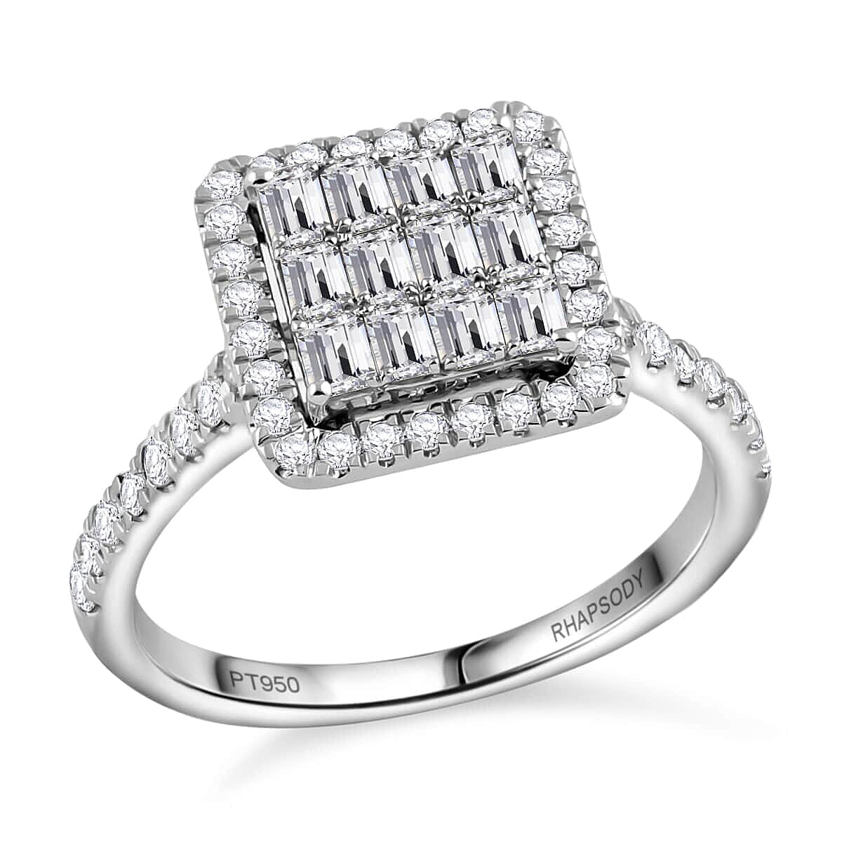 RHAPSODY 950 Platinum Diamond (G-H, VS) Ring (Size 5.0) (4.95 g) 1.00 ctw