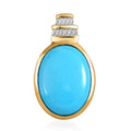 Luxoro 10K Yellow Gold Premium Sleeping Beauty Turquoise and Diamond Pendant 7.40 ctw - Sticky add to cart bar