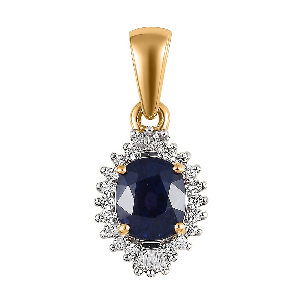 Iliana 18K Yellow Gold AAA Tanzanian Color Change Sapphire and G-H, SI Diamond Pendant 1.35 ctw