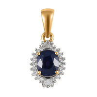 Iliana 18K Yellow Gold AAA Tanzanian Color Change Sapphire and G-H, SI Diamond Pendant 1.35 ctw