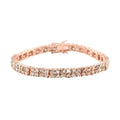 Rose Cut Natural Champagne Diamond Two Row Bracelet in Vermeil Rose Gold Over Sterling Silver (7.25 In) 14.60 Grams 8.50 ctw - Sticky add to cart bar