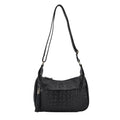Black Genunie Leather Crossbody Bag (11.02"x3.94"x9.84") with Soulder Strap - Sticky add to cart bar