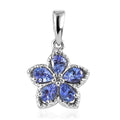 AAA Tanzanite and White Zircon 0.70 ctw Pendant without Chain in Platinum Over Sterling Silver - Sticky add to cart bar
