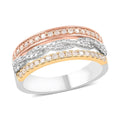 14K Tri-Tone Gold White Diamond Ring 5.5 Grams 0.50 ctw - Sticky add to cart bar
