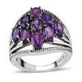 Amethyst Multi Shank Ring in Stainless Steel 3.50 ctw - Sticky add to cart bar