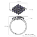 KARIS Tanzanite Color Crystal Cluster Ring in Platinum Bond (Size 10.0) 0.60 ctw - Sticky add to cart bar