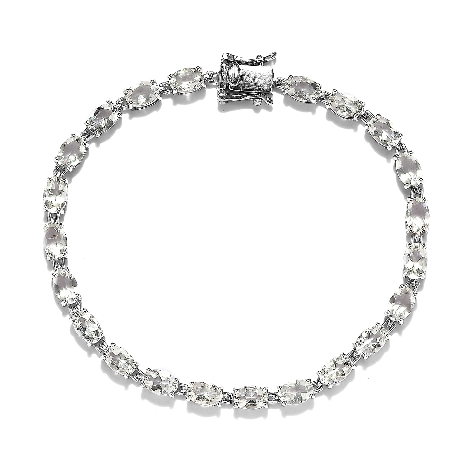 Mexican Hyalite Opal Tennis Bracelet in Platinum Over Sterling Silver (7.25 In) 8.40 ctw with Free UV Flash Light