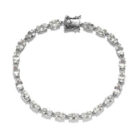 Mexican Hyalite Opal Tennis Bracelet in Platinum Over Sterling Silver (7.25 In) 8.40 ctw with Free UV Flash Light