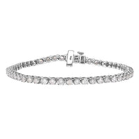 LUXORO 10K White Gold G-H I1-I2 Diamond Bracelet (7.25 In) 10.20 Grams 5.10 ctw