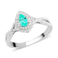 Doorbuster Certified & Appraised RHAPSODY 950 Platinum AAAA Paraiba Tourmaline and E-F VS Diamond Ring 5 Grams 0.65 ctw - Sticky add to cart bar