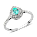 Doorbuster Certified & Appraised RHAPSODY 950 Platinum AAAA Paraiba Tourmaline and E-F VS Diamond Double Halo Ring 4.25 Grams 0.60 ctw - Sticky add to cart bar