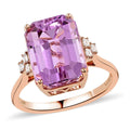 Doorbuster Certified & Appraised Iliana 18K Rose Gold AAA Martha Rocha Kunzite, Diamond (G-H, SI) Ring (Size 8.0) (4 g) 10.50 ctw - Sticky add to cart bar